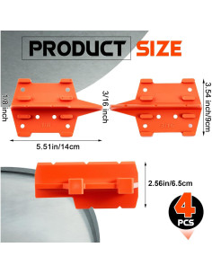 4 Espaciadores de Deck Naranja CroBlissful 1/8" y 3/16" 2