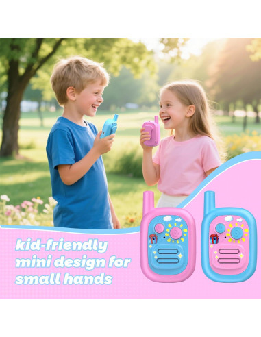 Walkie Talkies para Niños BUKEWIT 2Pack Rosa Azul 304.8m
