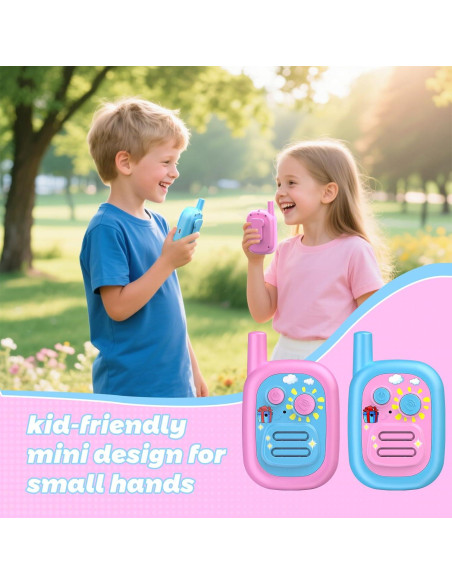 Walkie Talkies para Niños BUKEWIT 2Pack Rosa Azul 304.8m