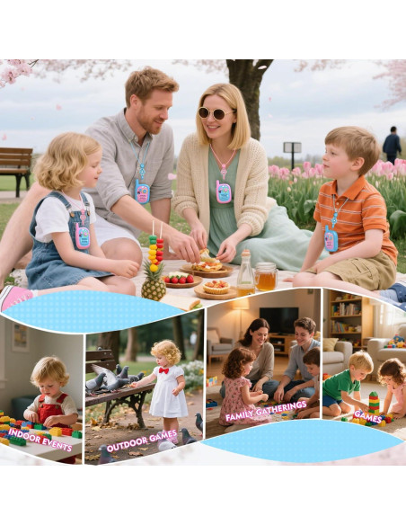 Walkie Talkies para Niños BUKEWIT 2Pack Rosa Azul 304.8m