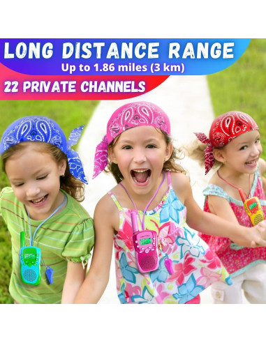 Walkie Talkies Waka Waka para Niños - 3 Colores, 3 km Alcance