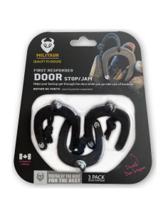 Tope de puerta MILITAUR negro - Paquete de 3 unidades tácticas