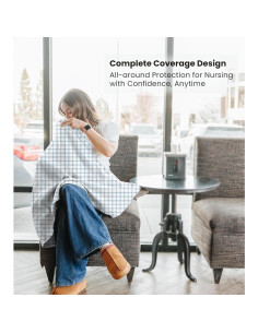 Cubierta de Lactancia Konssy 2 Piezas Algodón Muselina Ajustable 2