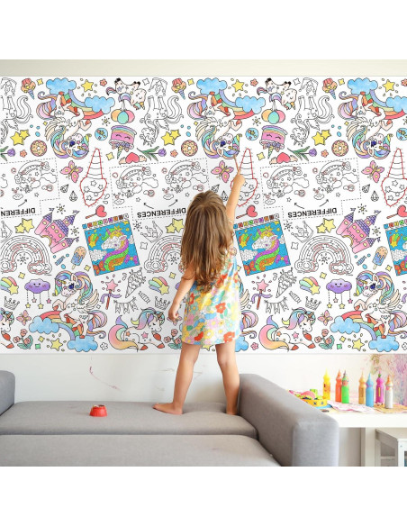 Mantel de Papel para Colorear Unicornio Gatherfun 137x223 cm