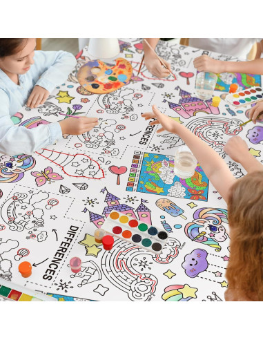 Mantel de Papel para Colorear Unicornio Gatherfun 137x223 cm