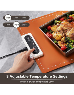 Alfombrilla Calentadora de Comida SautéSavvy 61x38cm Ajustable 2