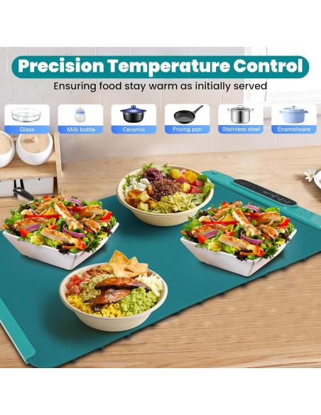Alfombrilla Calentadora de Comida TOKTE 24" Eléctrica 9 Temperaturas
