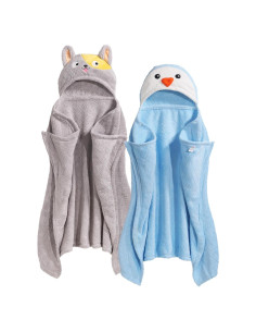 Toallas de Baño para Bebés WODHOY con Capucha 127x81 cm 2 Piezas