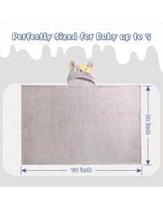 Toallas de Baño para Bebés WODHOY con Capucha 127x81 cm 2 Piezas 2