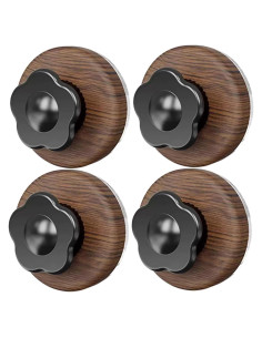 Ganchos de Ventosa Elegantes Genérico 4 Piezas Madera Marrón