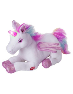 Unicornio de Peluche Musical Dazmers con Alas Aleteantes Rosa