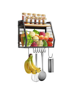 Estante Magnético GIGIFTREE para Nevera 15kg con 8 Ganchos