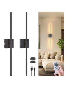 Aplique de Pared Recargable NIORSUN 71 cm 2 Unidades Control Remoto