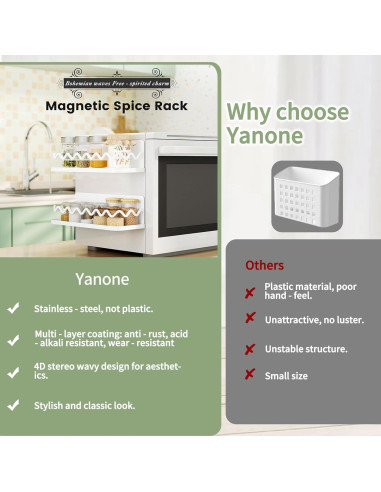 Estante Magnético para Especias Yanone - Set XXL Blanco