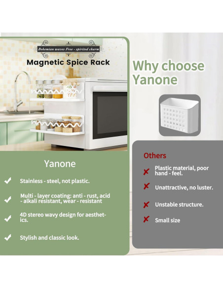 Estante Magnético para Especias Yanone - Set XXL Blanco