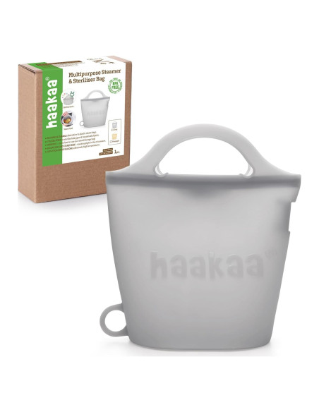 Bolsa de Vapor y Esterilizador de Silicona Haakaa 900ml Gris