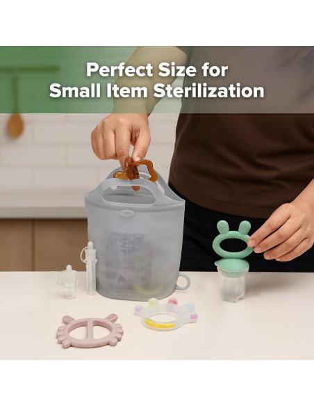 Bolsa de Vapor y Esterilizador de Silicona Haakaa 900ml Gris