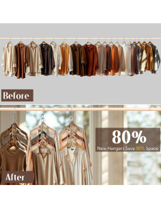 Paquete de 24 Perchas Plegables VZZNN Plateadas 25.9x7.6cm 2