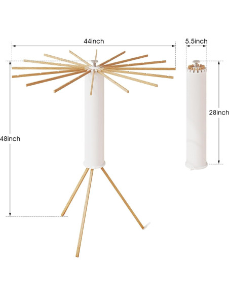Soporte Plegable para Secar Ropa BOQORAD 16 Postes Madera