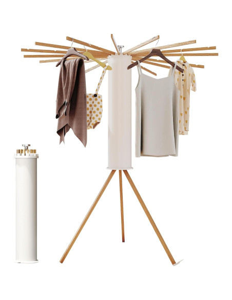 Soporte Plegable para Secar Ropa BOQORAD 16 Postes Madera