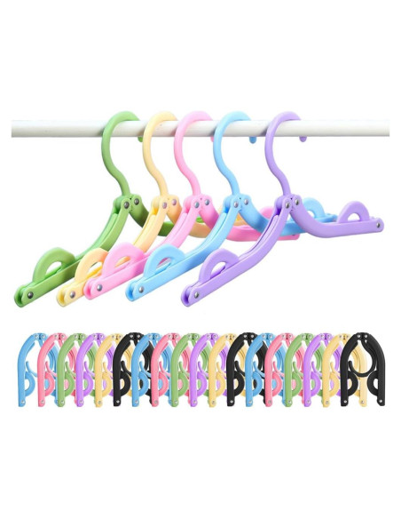 18 Perchas Plegables de Viaje Heshebuy Multicolor