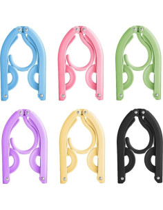 18 Perchas Plegables de Viaje Heshebuy Multicolor 2