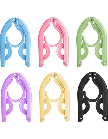 18 Perchas Plegables de Viaje Heshebuy Multicolor