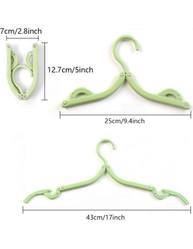 18 Perchas Plegables de Viaje Heshebuy Multicolor