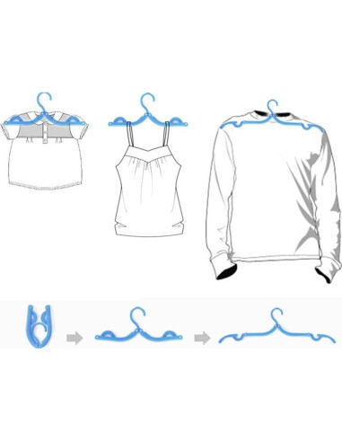 18 Perchas Plegables de Viaje Heshebuy Multicolor