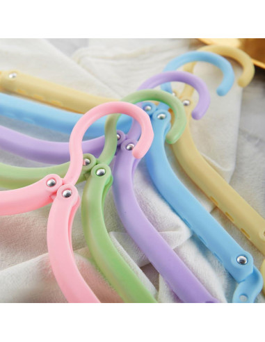 18 Perchas Plegables de Viaje Heshebuy Multicolor