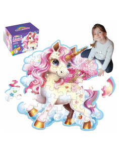 Rompecabezas de Piso Jumbo Unicornio Brillante 45 Piezas IFLOVE