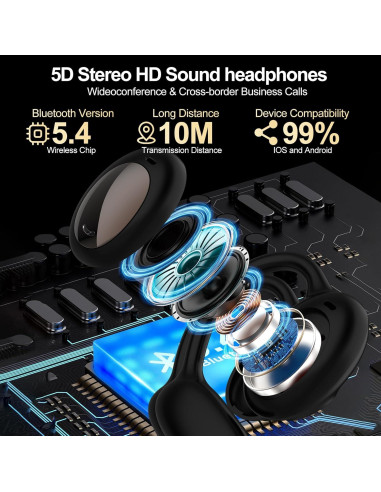 Auriculares de Traducción AI 3-en-1 SHENZHEN WEMS Negro