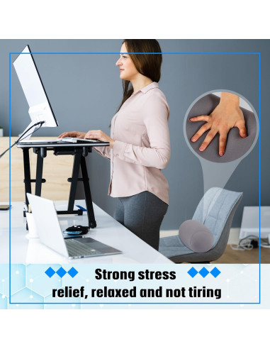 Almohadas Cilíndricas Geelin 2 Pcs Microperlas 30x16 cm Gris