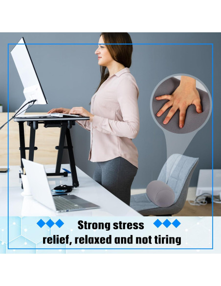 Almohadas Cilíndricas Geelin 2 Pcs Microperlas 30x16 cm Gris