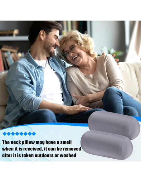 Almohadas Cilíndricas Geelin 2 Pcs Microperlas 30x16 cm Gris