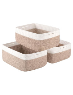 Cestas de Almacenamiento OIASKET 3 Piezas Amarillo 38x29x17cm