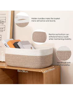 Cestas de Almacenamiento OIASKET 3 Piezas Amarillo 38x29x17cm 2