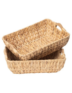 Cestas de Mimbre FairyHaus Juego de 2 Organizador Natural 38x25x12cm
