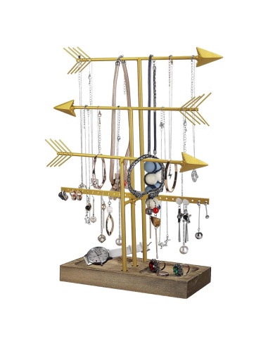 Soporte Organizador de Joyería Urban Deco Flecha Dorado 4 Niveles