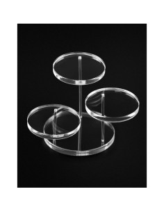Soporte de exhibición de joyas QWORK, 3 niveles, transparente, 4 unidades 2