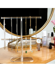 Soporte para Joyería Acrílico Transparente 2 Niveles Lengnoyp 2