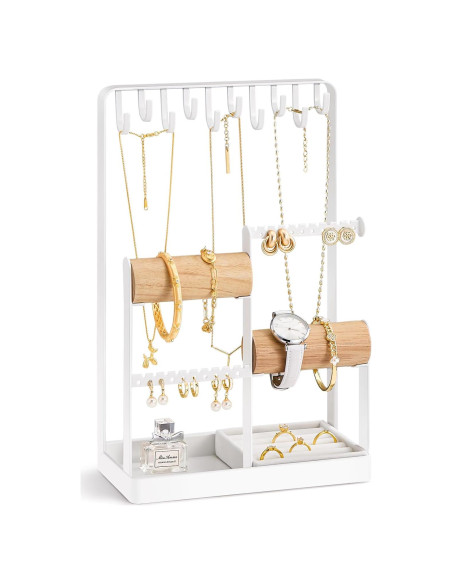 Soporte de Joyería Lolalet Blanco - Organizador Estético para Collares y Aretes