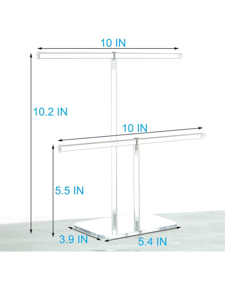 Soporte para Joyería Acrílico Transparente 2 Niveles Lengnoyp