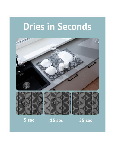 Alfombrilla de Secado de Piedra Diatomácea 60x39 cm Ecológica