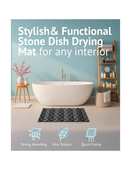 Alfombrilla de Secado de Piedra Diatomácea 60x39 cm Ecológica