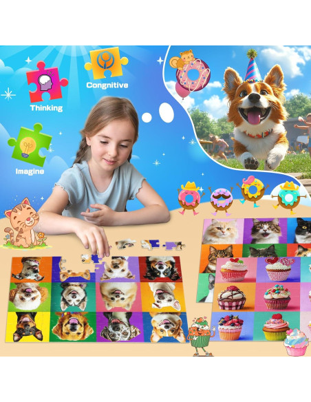 4 Rompecabezas de 100 Piezas para Niños Ciesa - Temas Divertidos