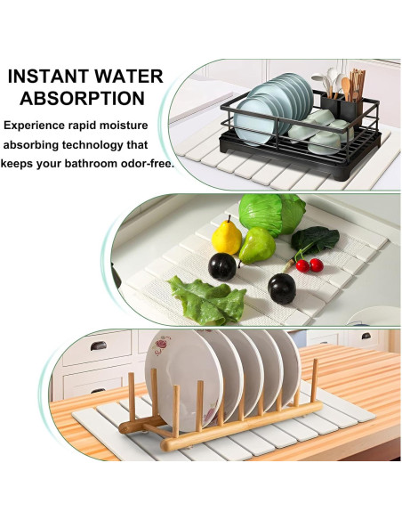 Alfombrilla de Secado de Piedra JINGYAN 61x41 cm Blanca