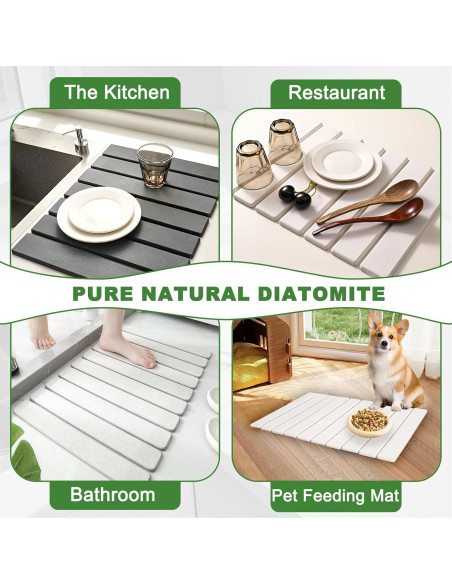 Alfombrilla de Secado de Piedra JINGYAN 61x41 cm Blanca