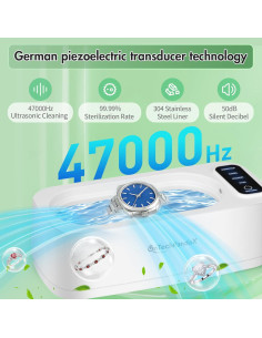 Limpiador Ultrasónico de Joyas OnTechPandaX 350ml 47KHz 2
