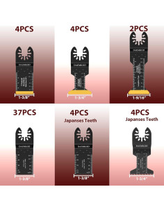 Kit de 55 Hojas de Sierra Oscilante DAEMKOD para Madera y Metal 2